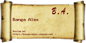 Banga Alex névjegykártya